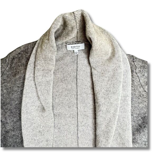 Aritzia Babaton Cashmere Wool Cardigan Sweater Wmns Sz S Gray Pockets Open Front - Picture 5 of 15